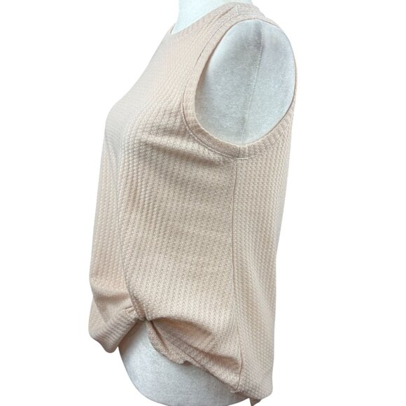 NEW Sarin Mathews Sleeveless Knit Tank Top Nude Waffle Texture Women M Fashion - Picture 4 of 9